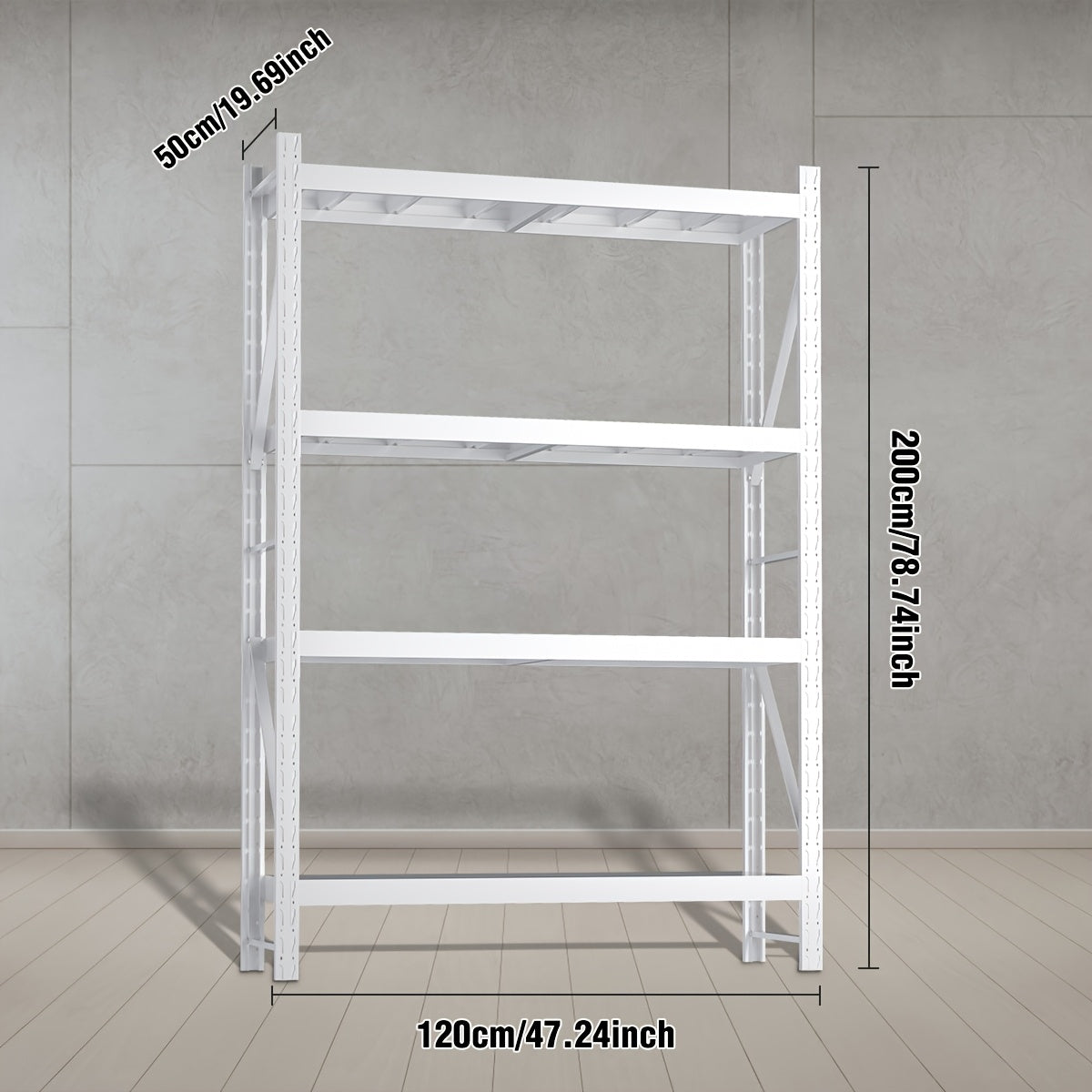 Heavy Duty Industrial Storage Rack, 4-Tier Steel Shelving Unit, Blue Or White Or Black Or Yellow And Black, Adjustable Metal Warehouse Shelves, Utility Shelves