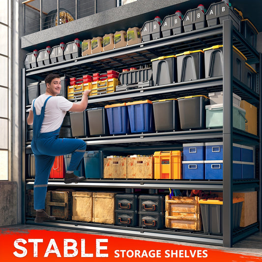 Heavy Duty 3, 000 lb Capacity Adjustable 5-Tier Metal Garage Shelving Unit - 35.5\
