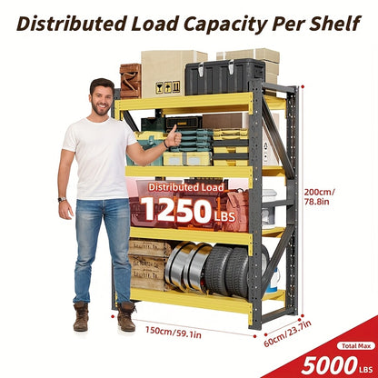 5000 Lb 4-layer Metal Adjustable Rack, 78.8 \